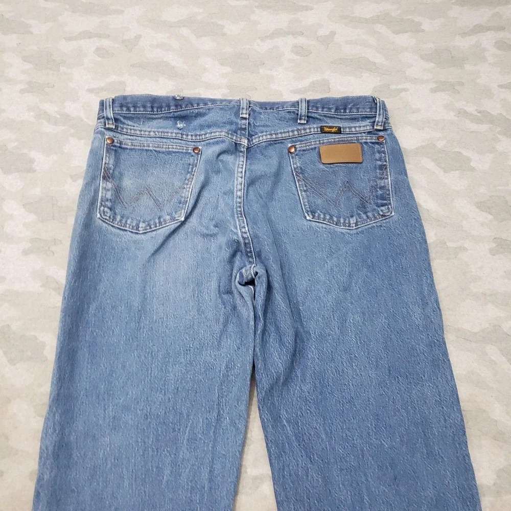 Wrangler Jeans Mens 37x34 Blue‎ 13mwz Western Cowboy Cut Denim Medium Wash